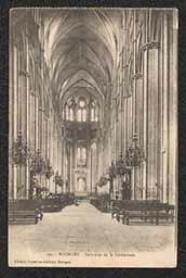 Postcard, Bourges Cathedral's interior, 1919