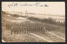 Postcard, 24th and 25th Company of the 93rd Regiment at Mehun-sur-Yèvre, France, 1919
