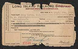 Ticket stub, Camp Upton to New York (City), September 9, 1918