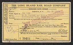 Ticket stubs, New York to Amityville, Long Island Rail Road Company, 1958-1960