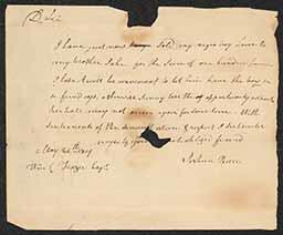 Letter about Levi, enslaved person, from Joshua Pierce to William C. Frazer concerning sale. New Castle County, May 26, 1809.