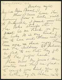 Letter, Rachel J. Henderson to Emily Bissell, circa December 1908