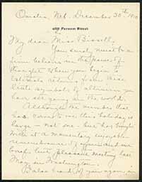 Letter, Maud B. Nott to Emily Bissell, December 30, 1910