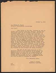 Correspondence between Doyle Hinton and Philip Jacobs, October 1934