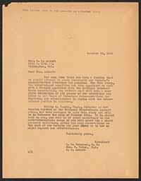 Letter, Emily Bissell to Agnes Martin Ackart, October 22, 1934