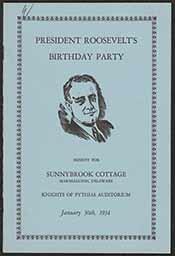 "President Roosevelt's Birthday Party" booklet, January 30, 1934
