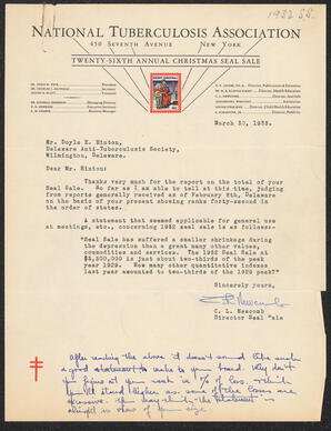 Letter, C.L. Newcomb to Doyle E. Hinton, March 30, 1933