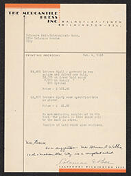 Letters with Printing Price Quotes, October 2, 1936-October 19, 1936