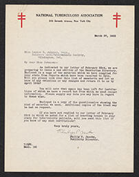 Letter, Philip P. Jacobs to Louise B. Johnson, March 27, 1923