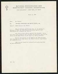 Constituent Agreement and Letter Between Delaware and National Tuberculosis Organizations, February 7, 1970-April 1970