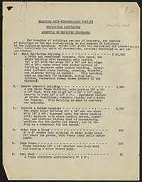 Brandywine Sanitarium Schedule of Building Insurance, November 26, 1923