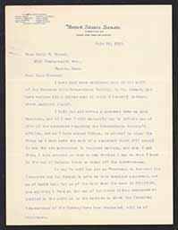 Letter to Emily P. Bissell from Willard Saulsbury, July 26, 1913