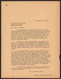 Correspondence with P. S. du Pont, September 1933