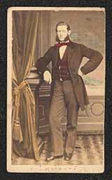 Carte de visite, Man with Red Bow Tie and Vest