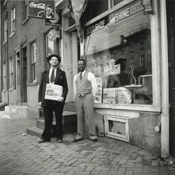 Newspaper salesman, Vernon, March 1941.