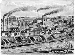 Du Pont powder mills, ca. 1850s (illustration)