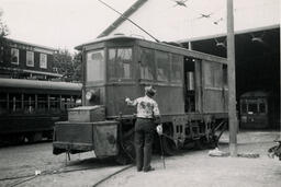 Delaware trolley car barn, May 14, 1939