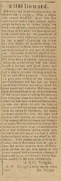 Advertisement, reward for freedom seeker Harry in the Delaware Gazette, 1-13-1824