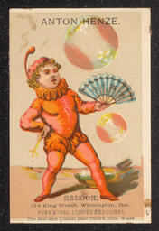 Anton Henze Saloon Trade Card, 1870 - 1890