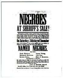Photographic copy of broadside advertising public sale of enslaved people in New Castle, Delaware, December 6, 1860 