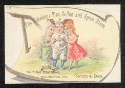 Trade card, Grier and Bro., Excelsior Tea, Coffee, and Spice Store