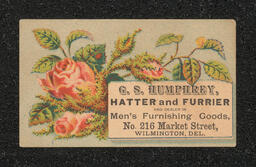 Trade Card, G.S. Humphrey, Hatter and Furrier