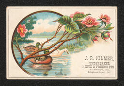 Trade card printed for J.R. Kilmer, an undertaker and embalmer in Wilmington. 