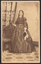 Carte de visite, Full Portrait of Woman with Chair, front