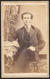 Carte de visite, Portrait of a Man with Striped Tie, front