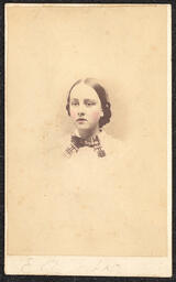 Carte de visite, Woman with Plaid Bowtie, Jan. 1863, front