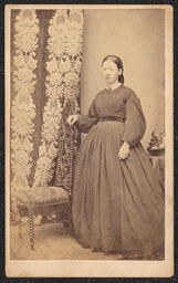 Carte de visite, Woman with Posing Chair, front