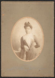 Cabinet card, Standing Portrait of Woman with Glasses