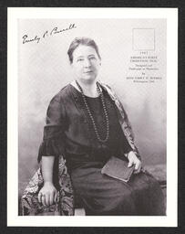 Print of Emily Bissell portrait with space for 1907 seal, undated
