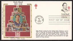 Commemorative envelope with Emily Bissell stamp and silk cachet, 1980