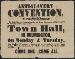 Broadside, Anti-Slavery Convention. n.d.