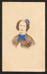 Carte de visite, Woman with Blue Bows, front