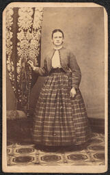 Carte de visite, Woman in Plaid Skirt, front