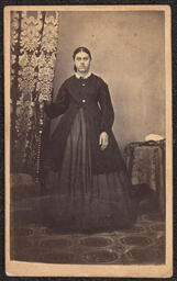Carte de visite, Woman in Black Coat, front