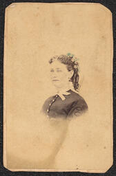 Carte de visite, Woman in Profile with Flowers, front