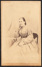 Carte de visite, Seated Woman Leaning on Table, front