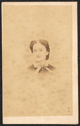 Carte de visite, Bust Portrait of Woman with Ribbon, front