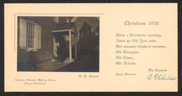 Christmas card from Emily Child and the Cremers, with photograph of Wilmington Friends Meetinghouse, 1926