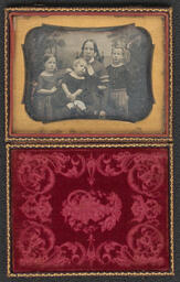 Daguerreotype, Catharine W. Garrett and 3 Children (Elizabeth, Emily?, and Maurice?), circa early 1850s