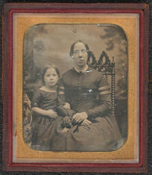 Daguerreotype, Catharine W. Garrett and child (Elizabeth), circa early 1850s