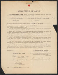 Certificate from American Red Cross, appointing Emily Bissell as sole agent for selling Christmas Seals in Delaware, October 4, 1911