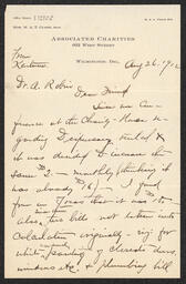 Letter, E. P. Warner to A. Robin, August 26, 1912, part 1