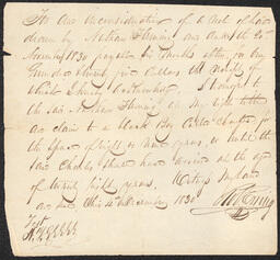 Charles, enslaved person, bound to Nathan Fleming by William Ewing for $135 for the "space of 8 or 9 years," or until Charles reaches the age of 28.