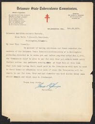 Letter, Harold L. Springer to Emily Bissell, October 25, 1916