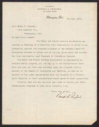 Letter, Howell S. England to Emily Bissell, December 9, 1908