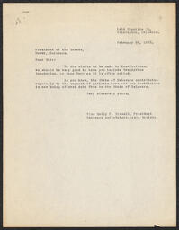 Letter, Emily Bissell to William C. Truitt, February 26, 1925